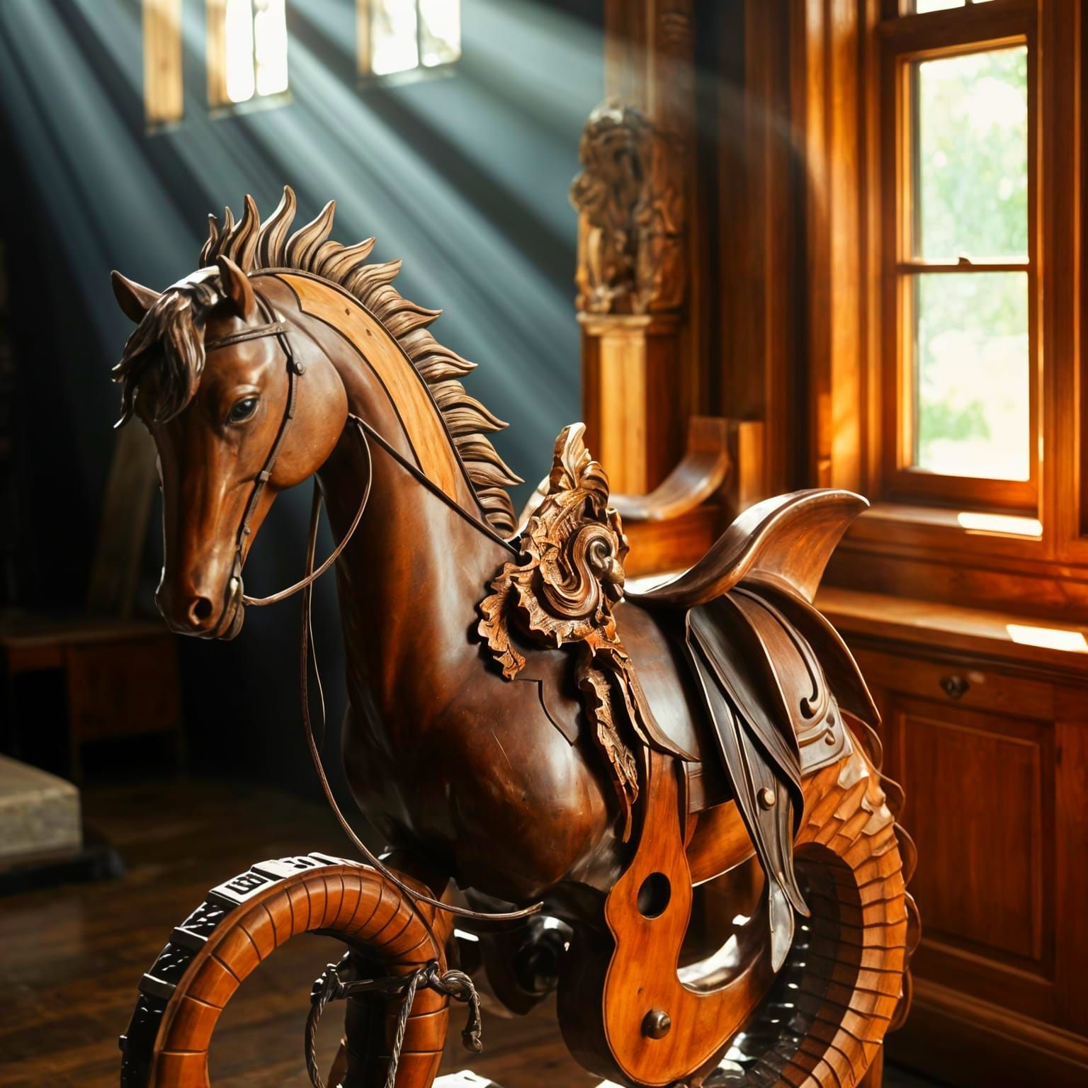 Carved Wooden Carousel Horse