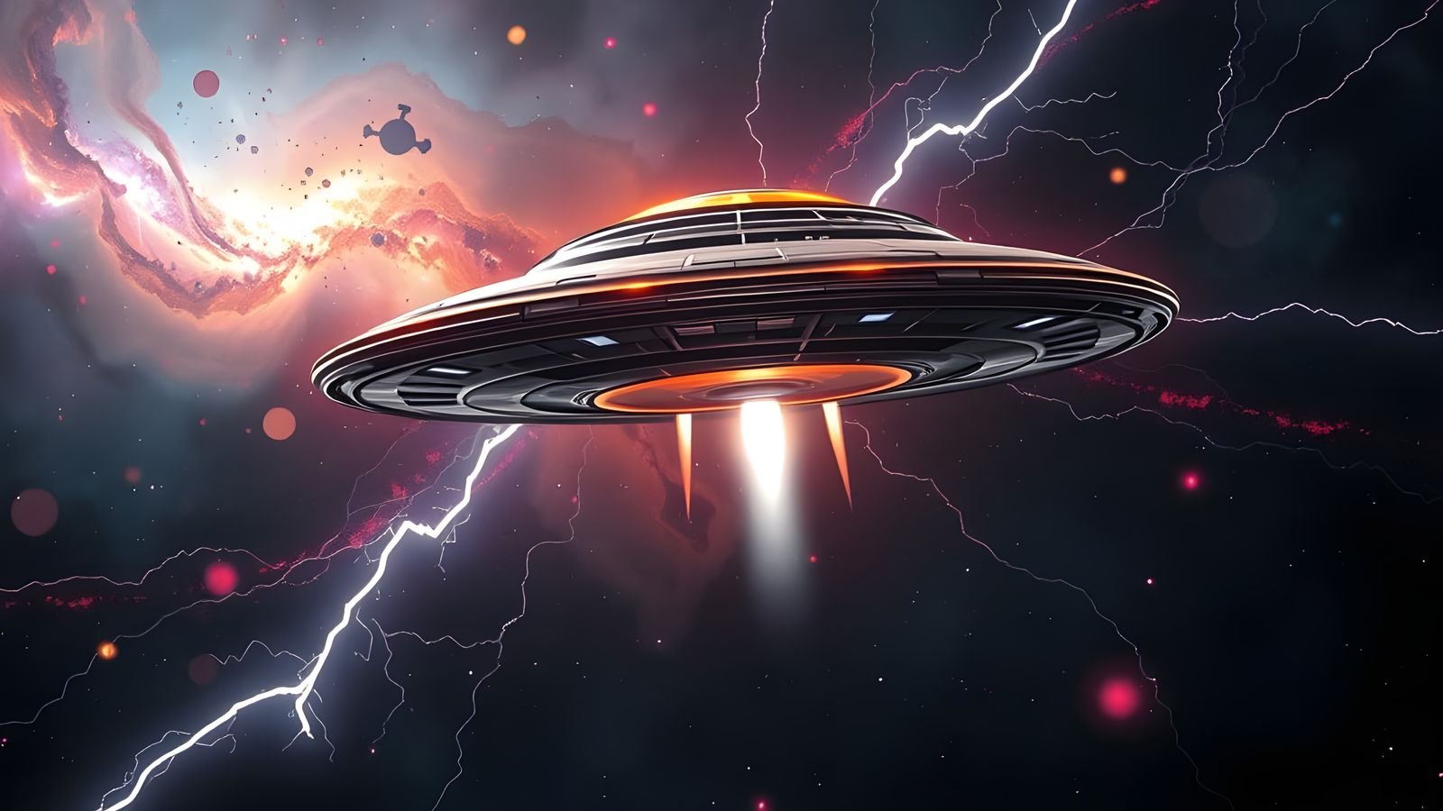 Epic UFO in Nebula and Galaxies, Jason de Graaf-Style 8K Mas...