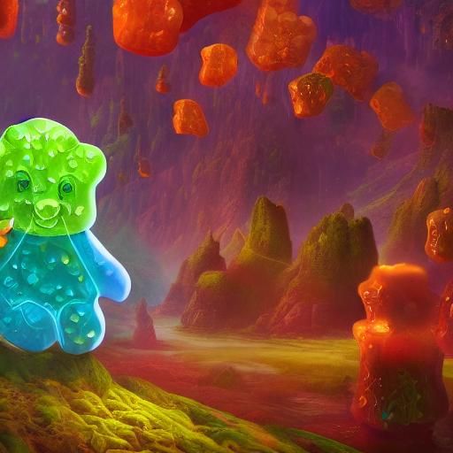Detailed Matte Painting of a Gummy Bear