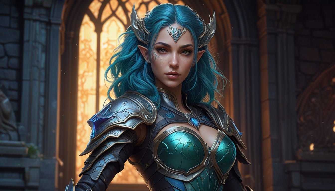 Greg Rutkowski-Inspired Fantasy Warrior Maiden