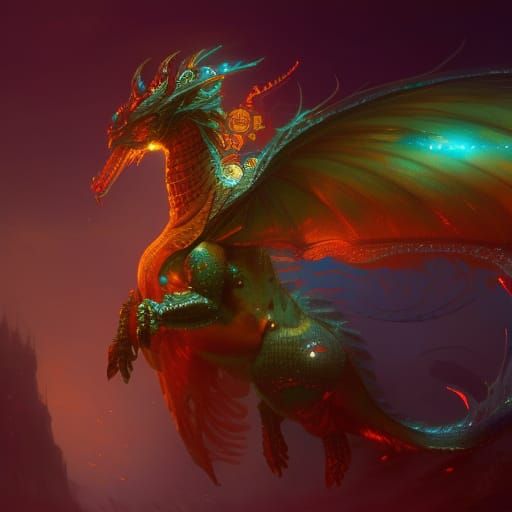 Bejeweled Kaiju Dragon Concept Art