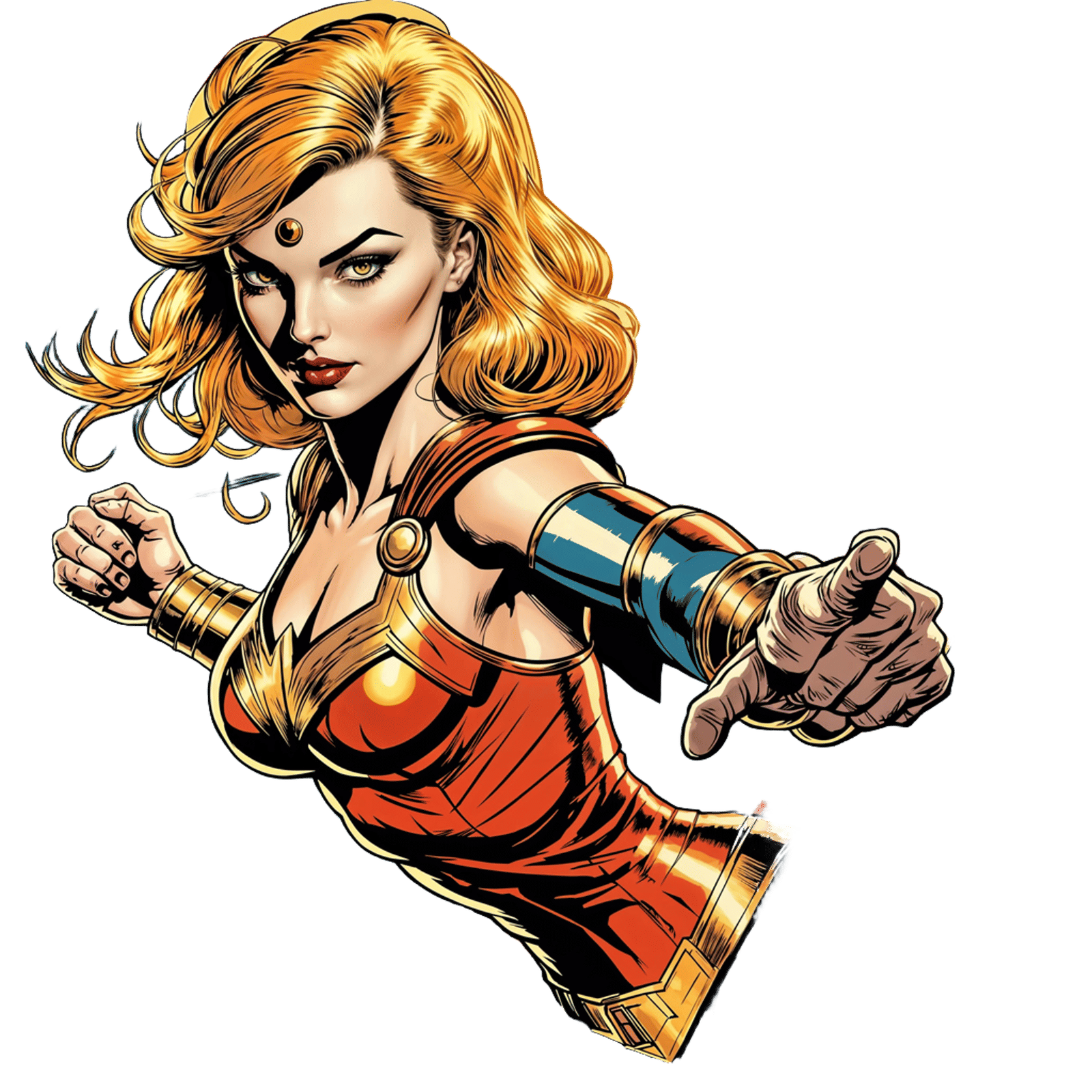 Golden Age Comic Book Heroine in Action