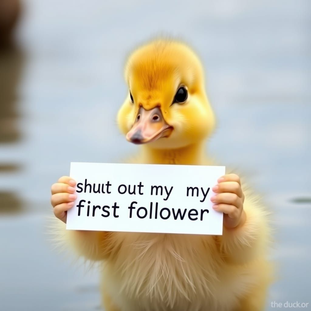 Baby Duckling's Shout-Out to First Followers