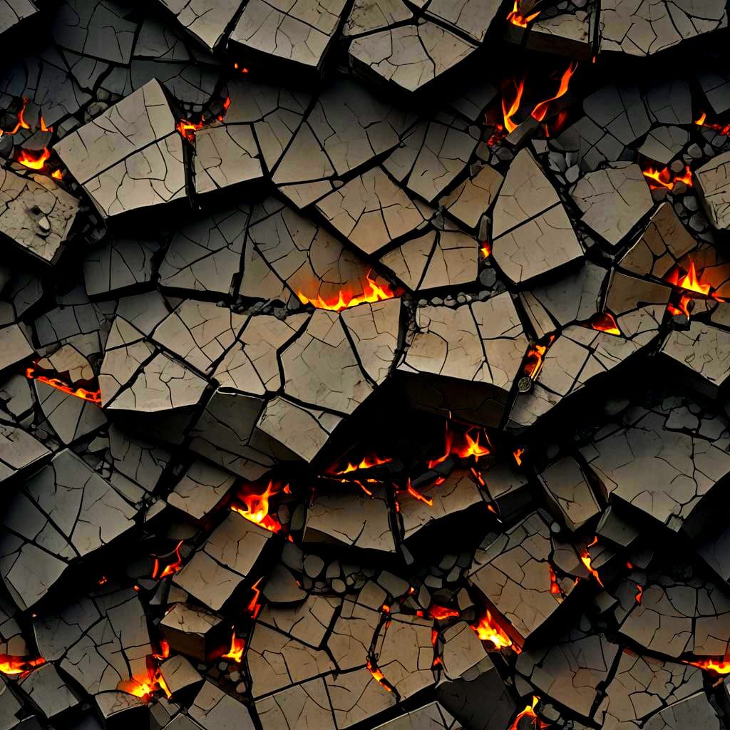 Fiery Cracks Erupting from Earth