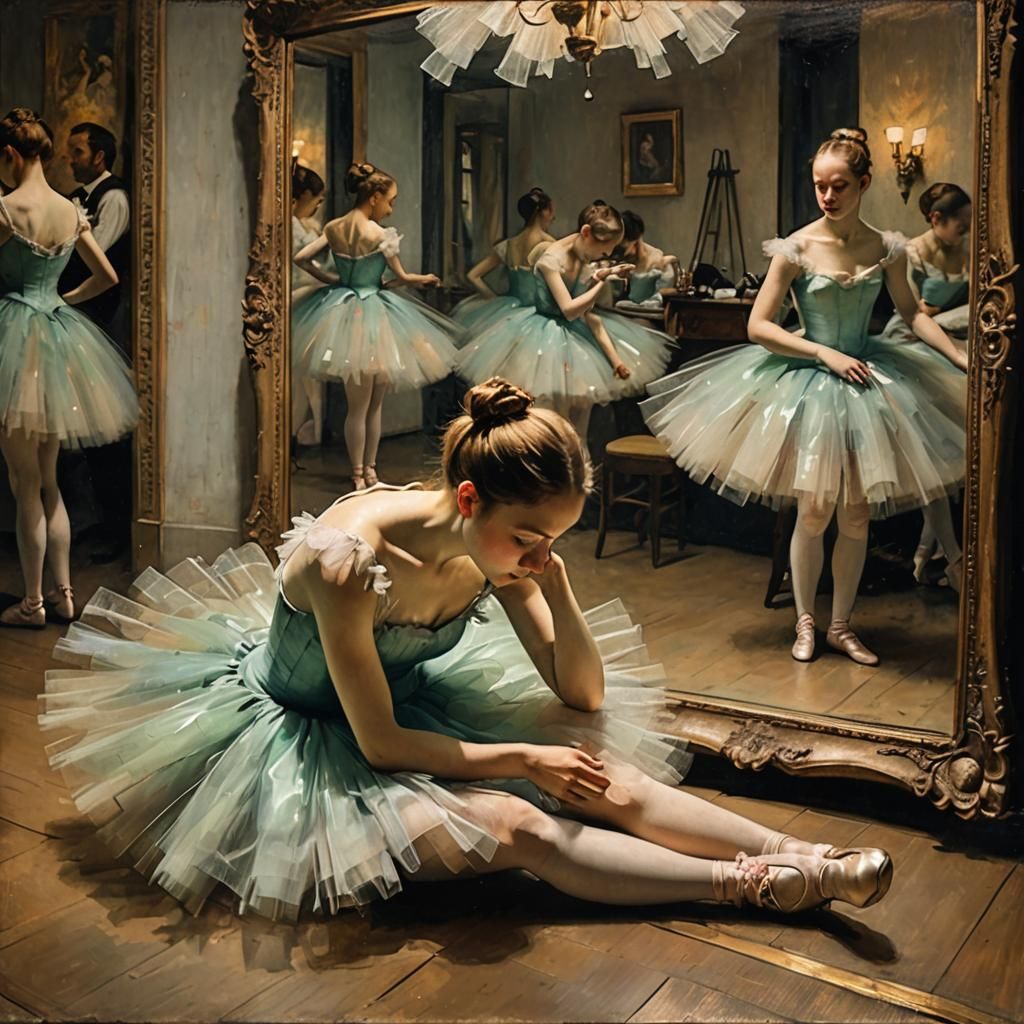 Exhausted Ballerina in Tulle Tutu