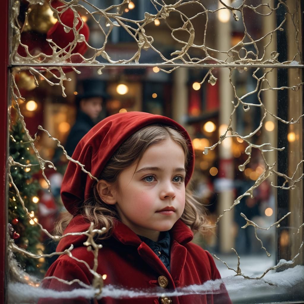 Victorian Girl at Christmas Toy Shop: Portrait Photography
