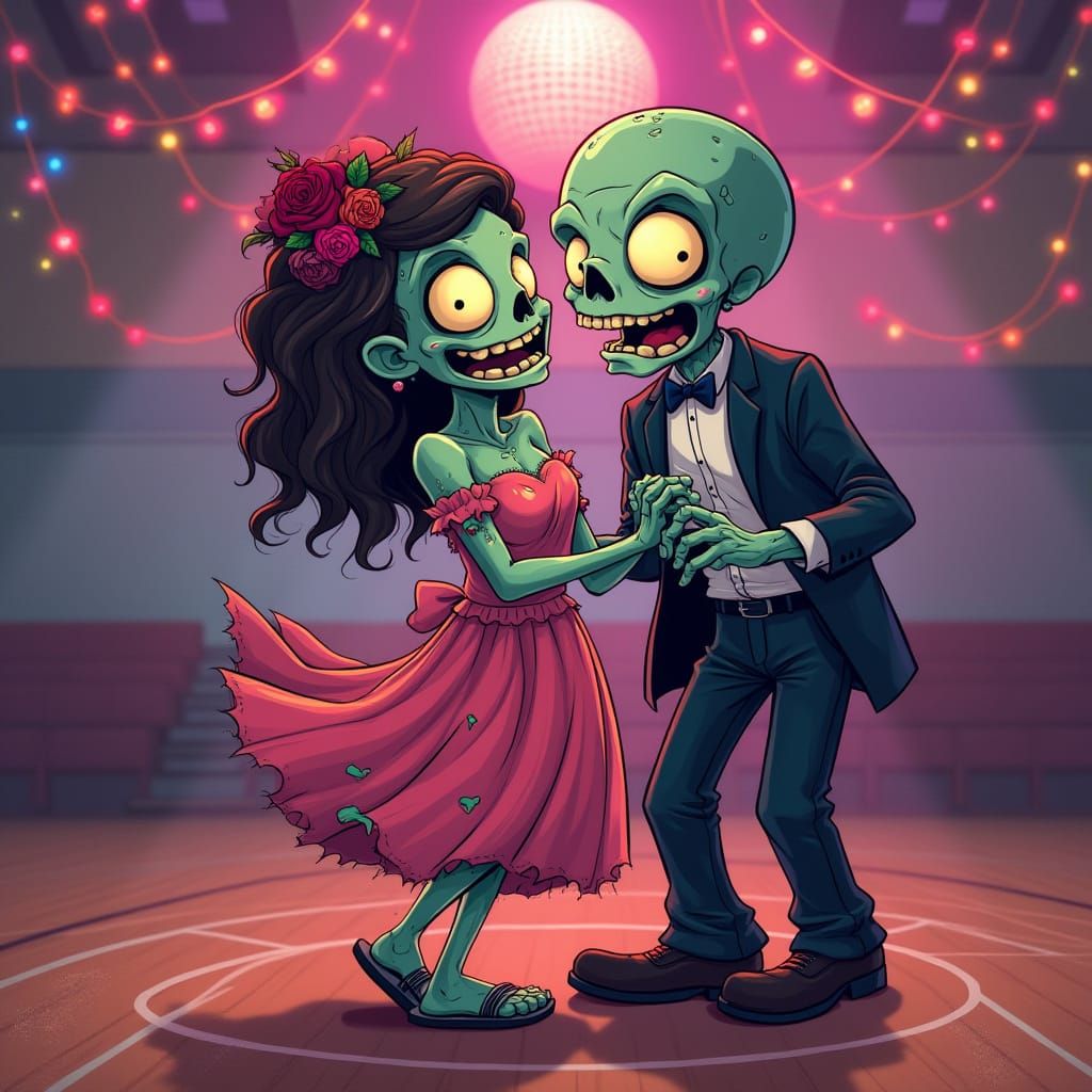 Undead Prom Night: A Zombie Couple's Retro Dance