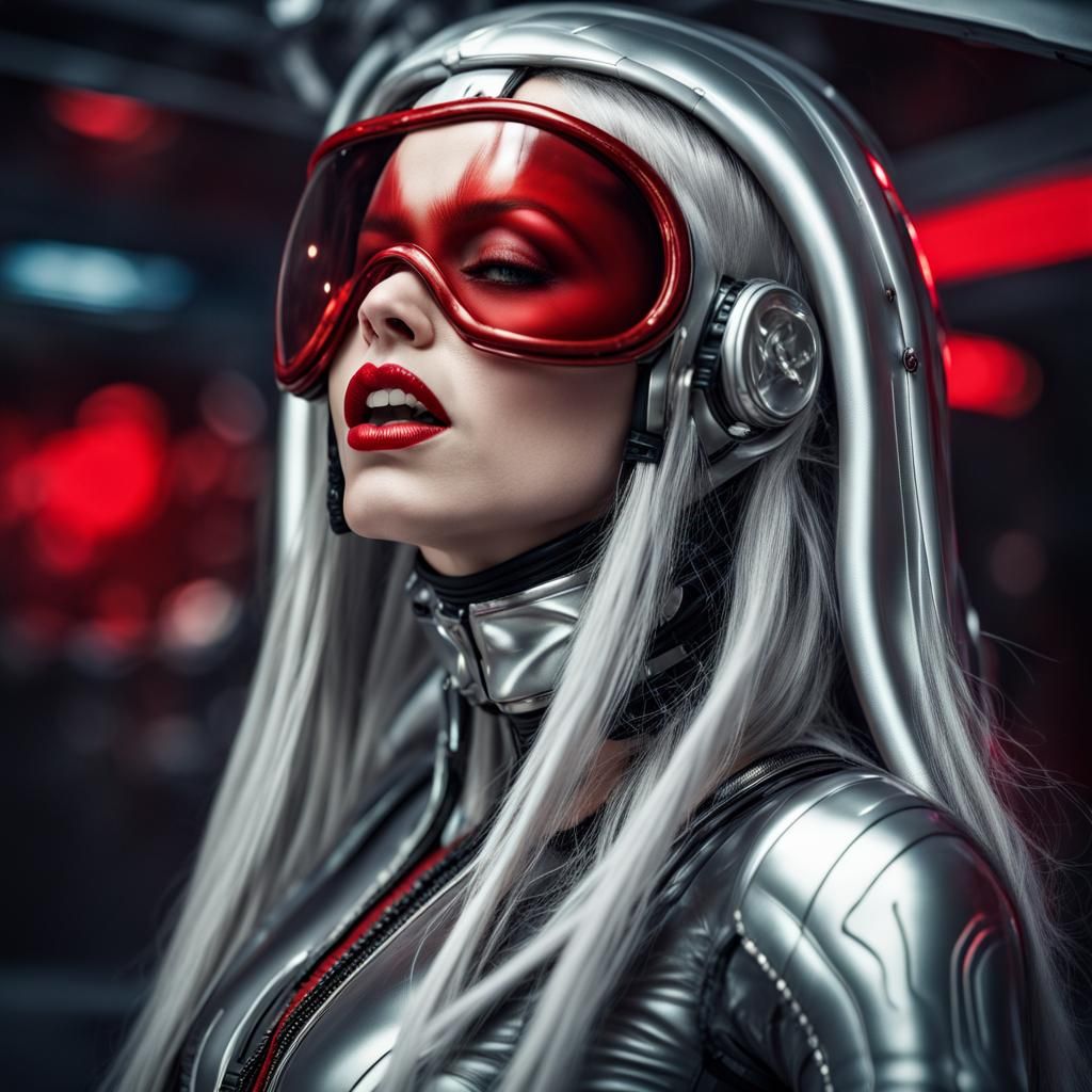 Futuristic Space Woman in Hyperrealistic Style
