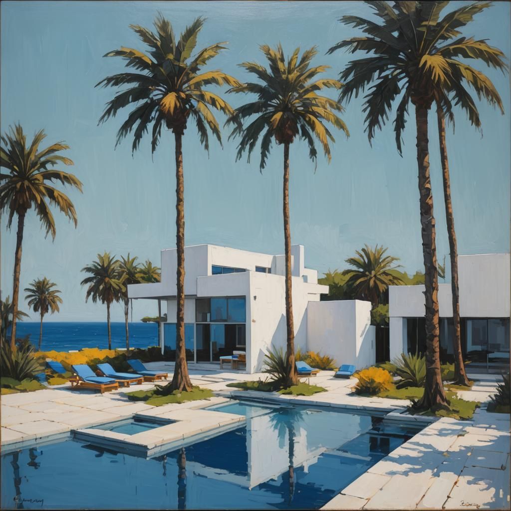 Mondrian Beach House with Neon Accents