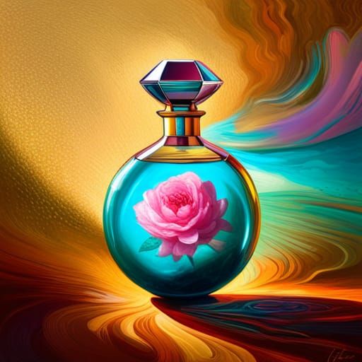 Elegant Surrealist Perfume Orb in Expressionist Style