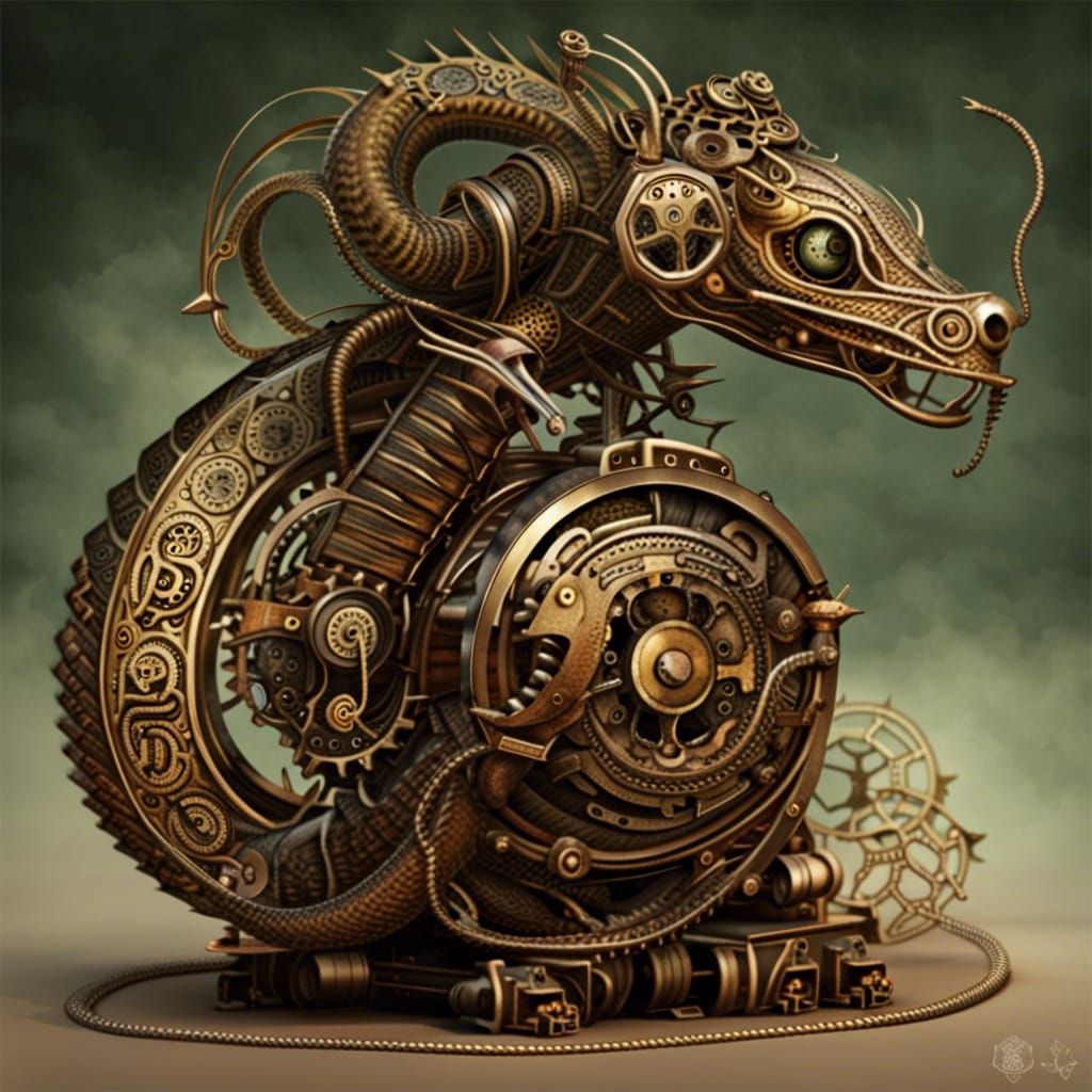 Serpent Chinese zodiac, steampunk engine