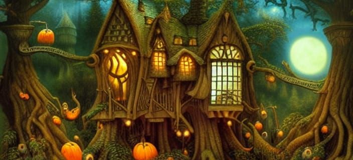 Enchanted Treehouse in the Forbidden Forest