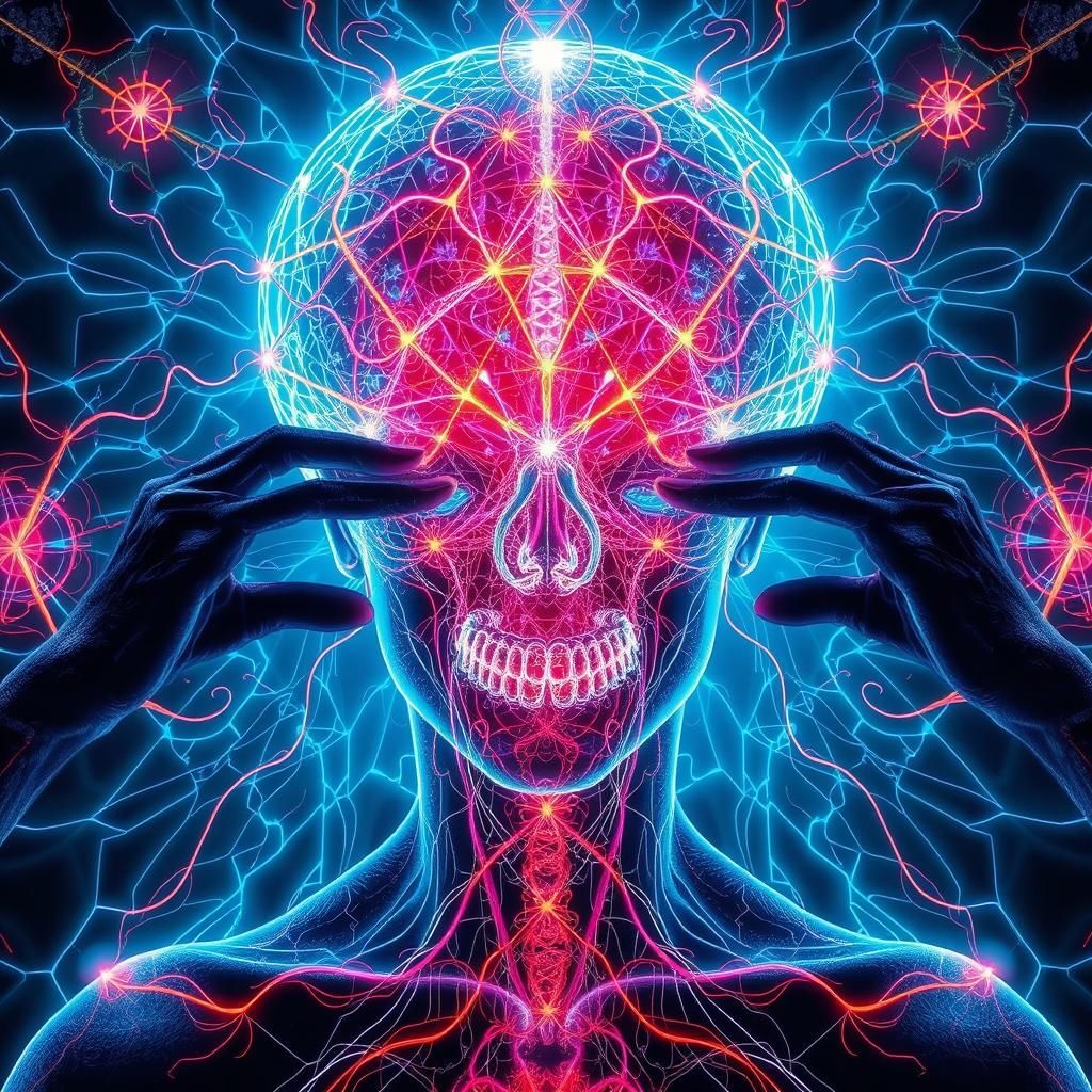 Psychedelic Neurographic Veinous Abstract Art