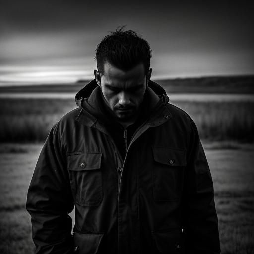 Haunting Portrait of a Defeated and Lonely Man