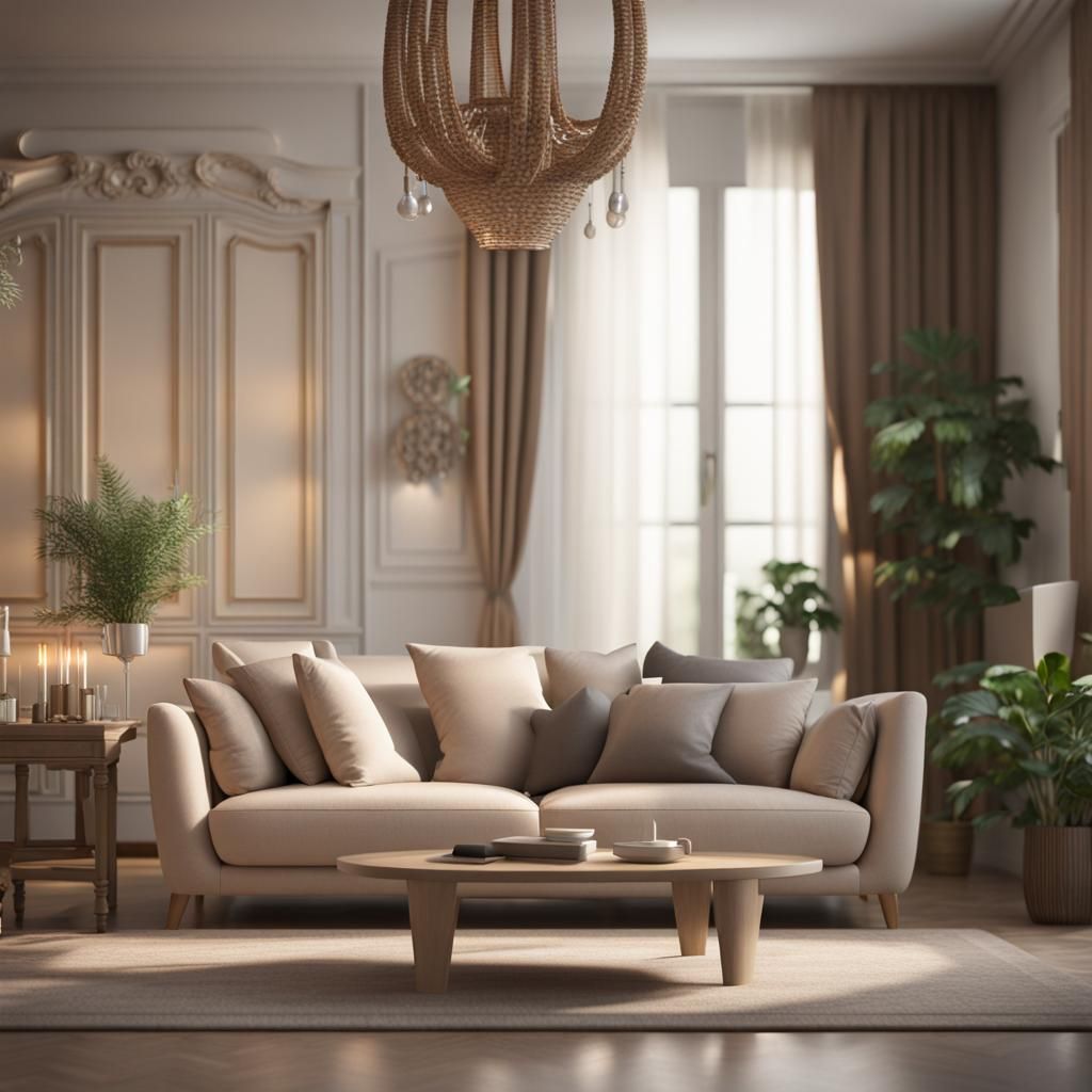 Ultra Realistic Italian Living Room in 3D