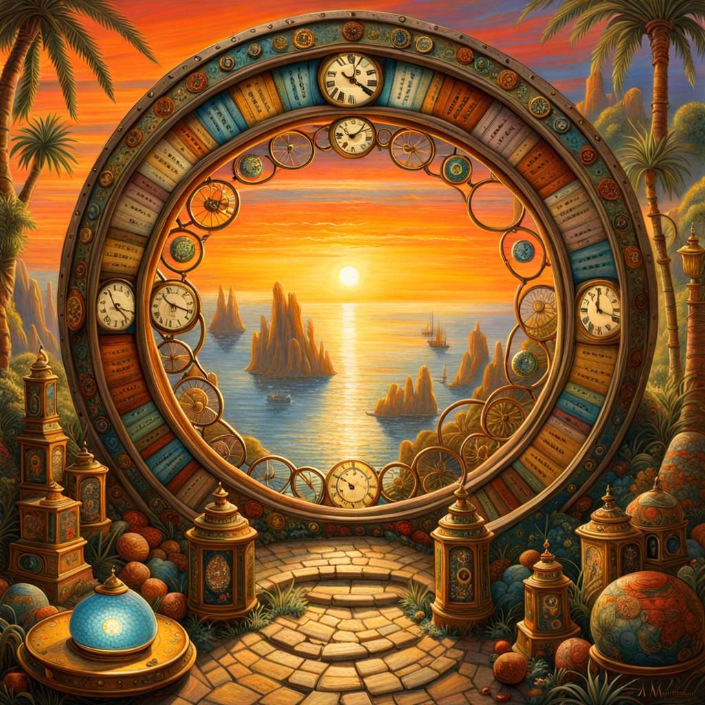 Candycore Time Portal in Dreamcore Landscape