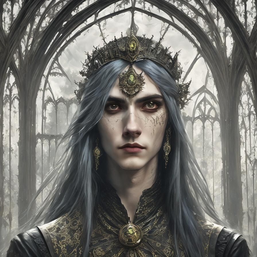 Gothic Slavic Vampire Portrait in Victorian Style