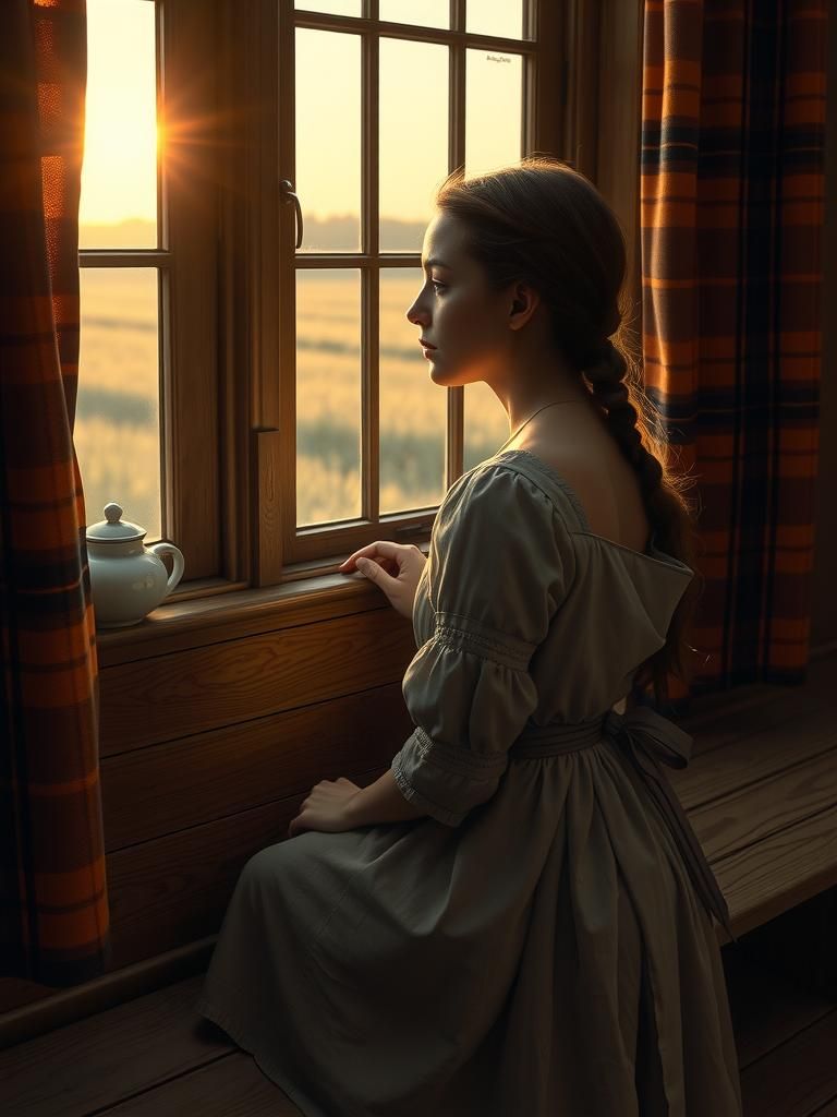 Melancholy Colonial Woman in Golden Light