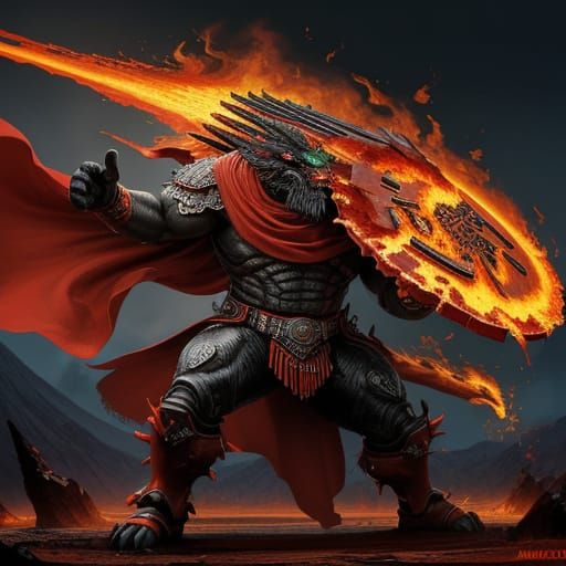 Humanoid Inferno Mariachi Jalapeno as Volcanic Character