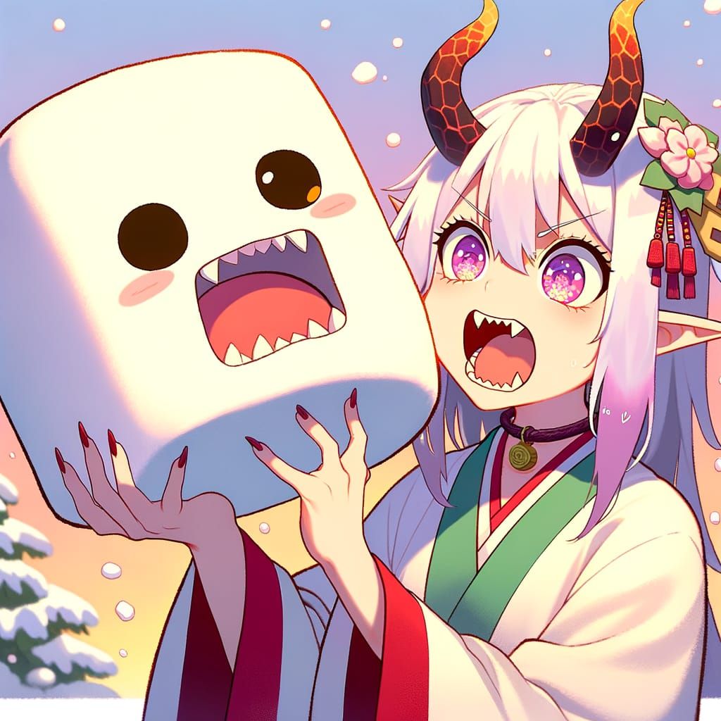 Humorous Anime Demon and Sentient Marshmallow