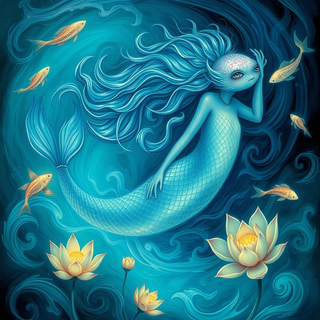 Surreal Pisces Spirit in Dreamlike Turquoise Waters