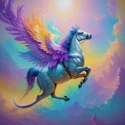 Radiant Poetry Scroll in Rainbow Lights