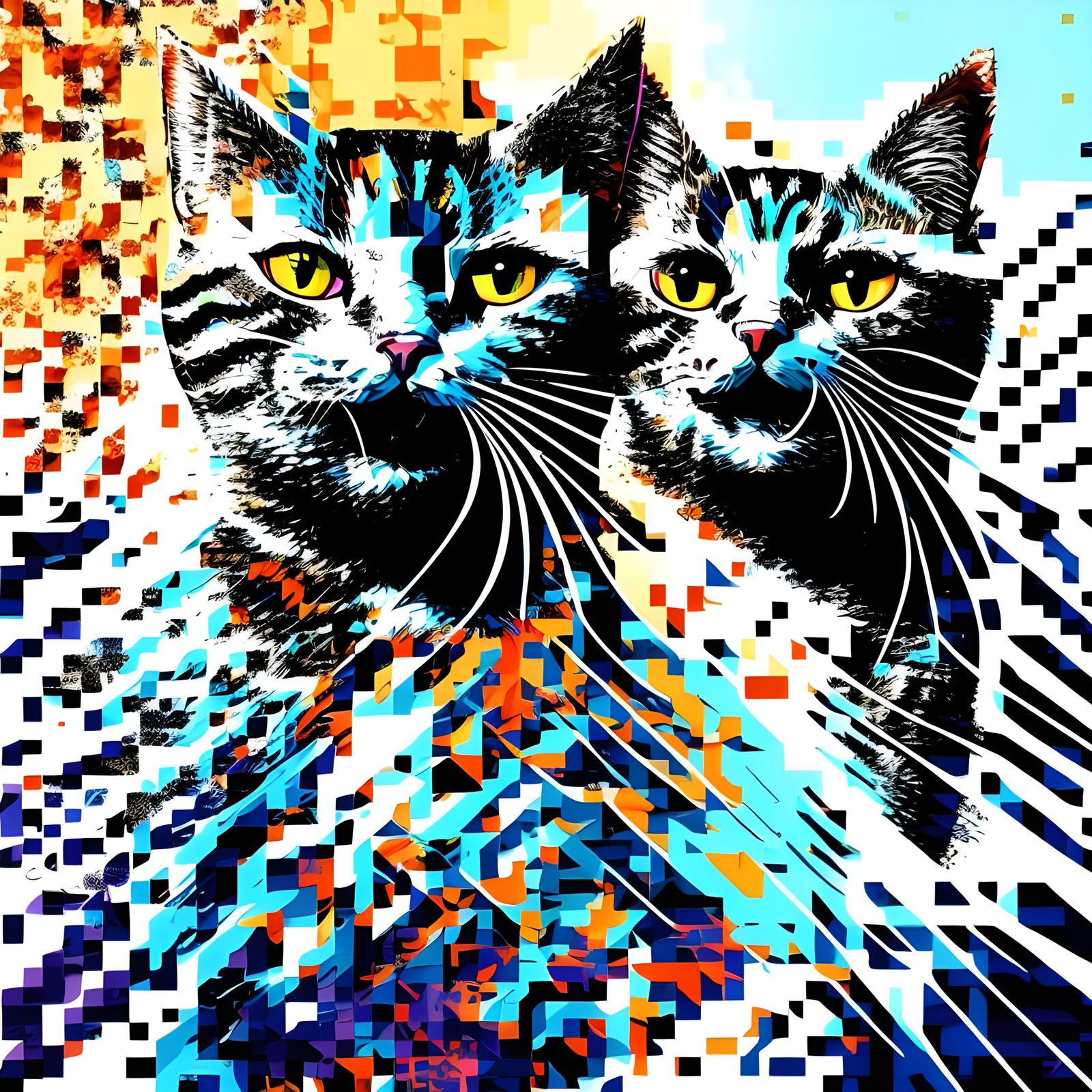 Psychedelic Cat Art with Hallucinogenic Details