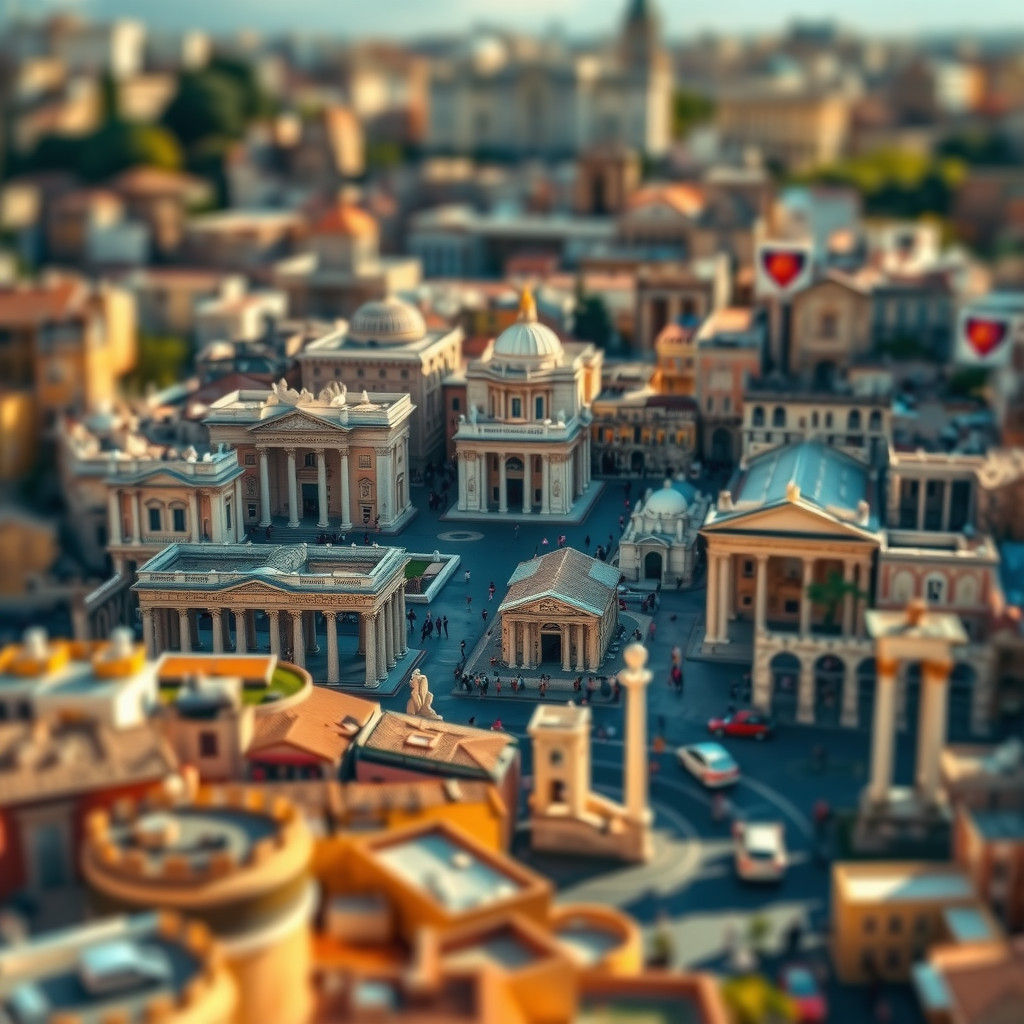 Miniature Roman Cityscape in Documentary Style