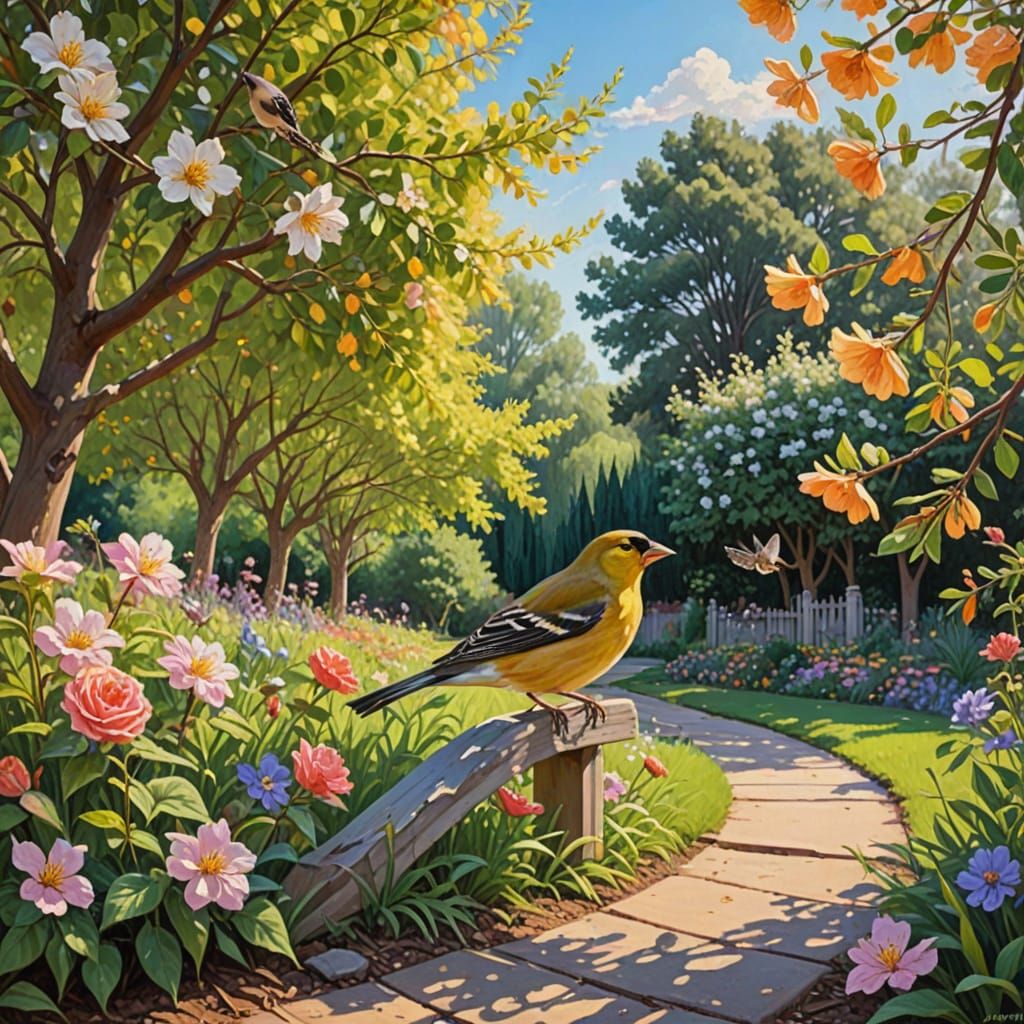 Elijah Under Pear Tree: Impressionist Oil Painting