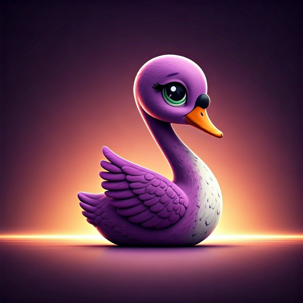 Vibrant Purple LPS Swan Toy Concept Art