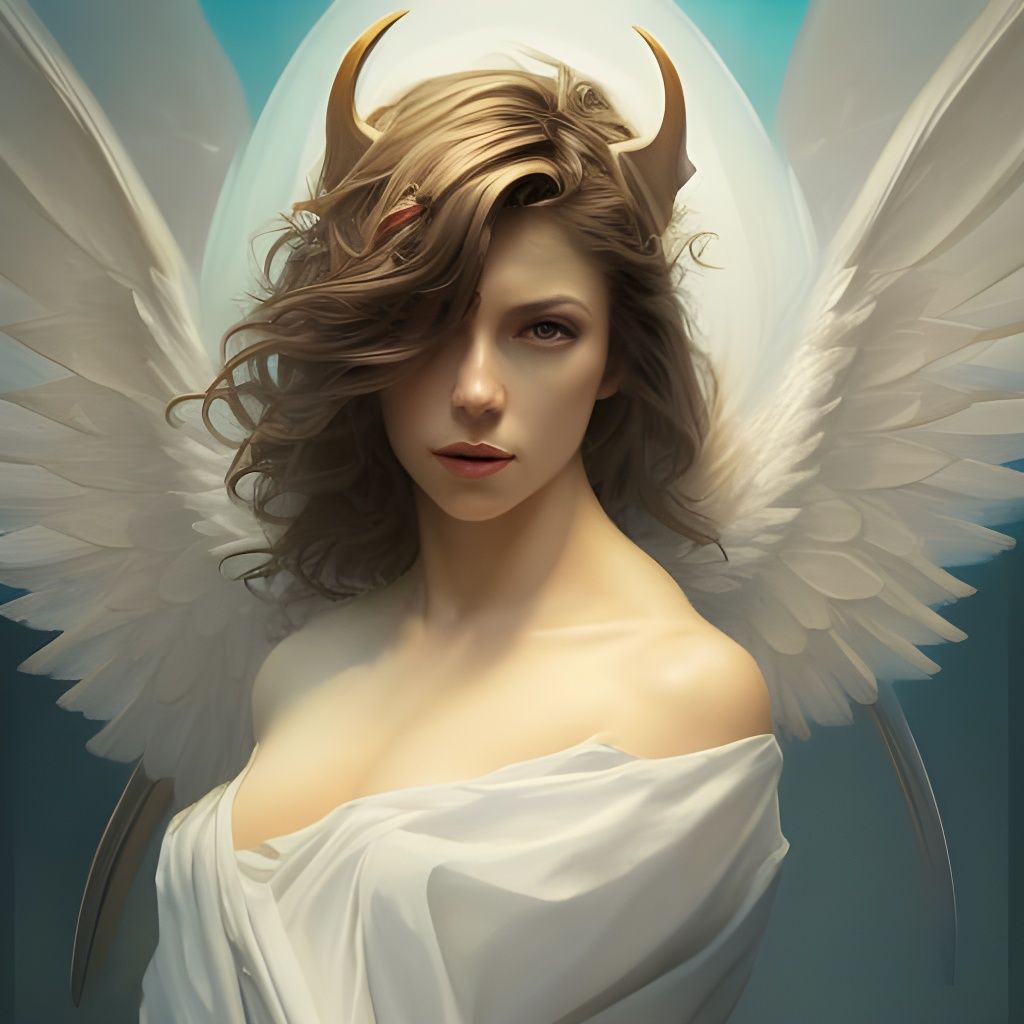 Angelic Demon Portrait in Hyperdetailed Fantasy Art