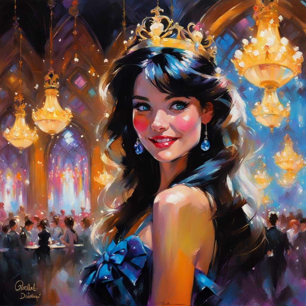 Enchanted Disney Princess in Neon Splendor