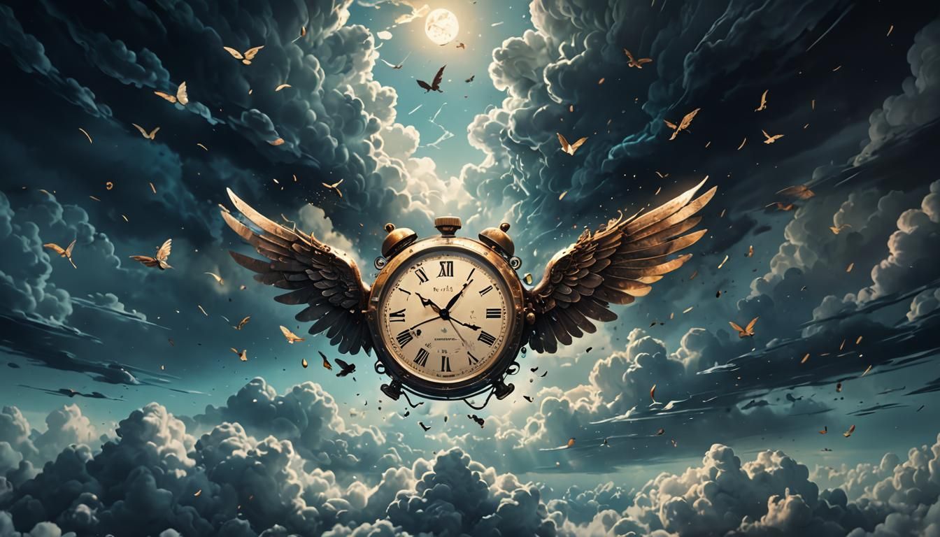 Winged Watch in Flight: Detailed Digital Fantasy Art