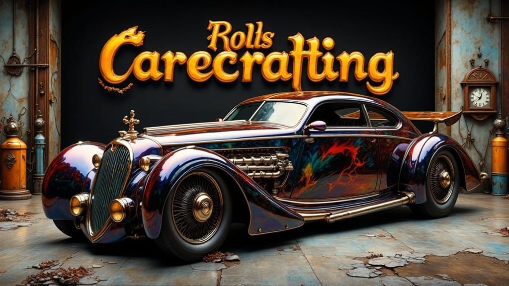 Custom Rolls-Royce Sweptail in Old Gas Station