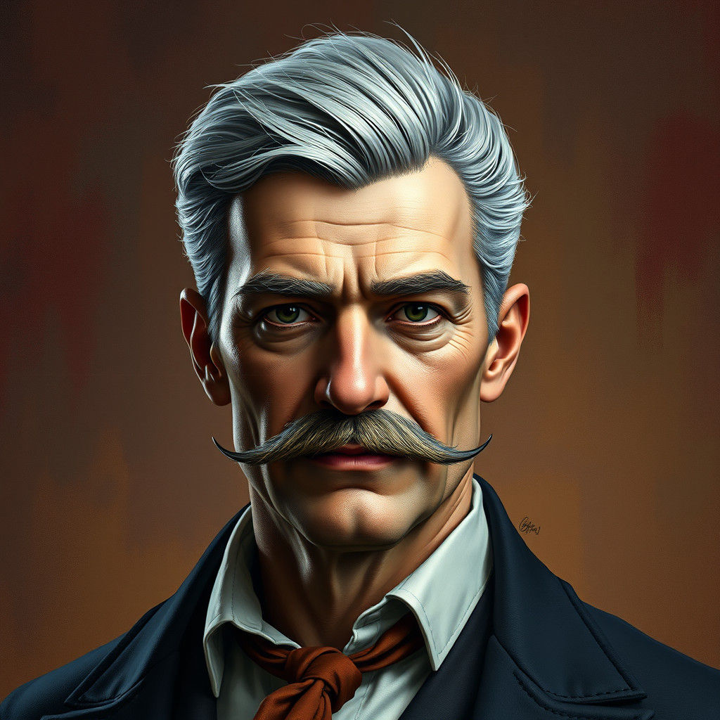 Dignified Gentleman Portrait in Fantasy Concept Art Style