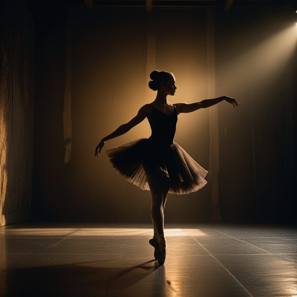 Elegant Ballet Dancer in Cinematic Lighting