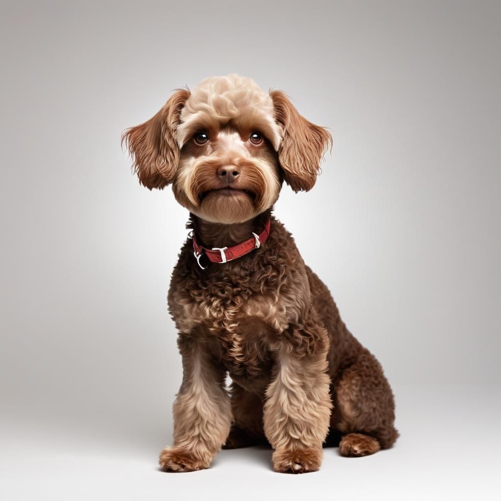 Chocolate Poodle Yorkshire Terrier Mix with Floppy Ears