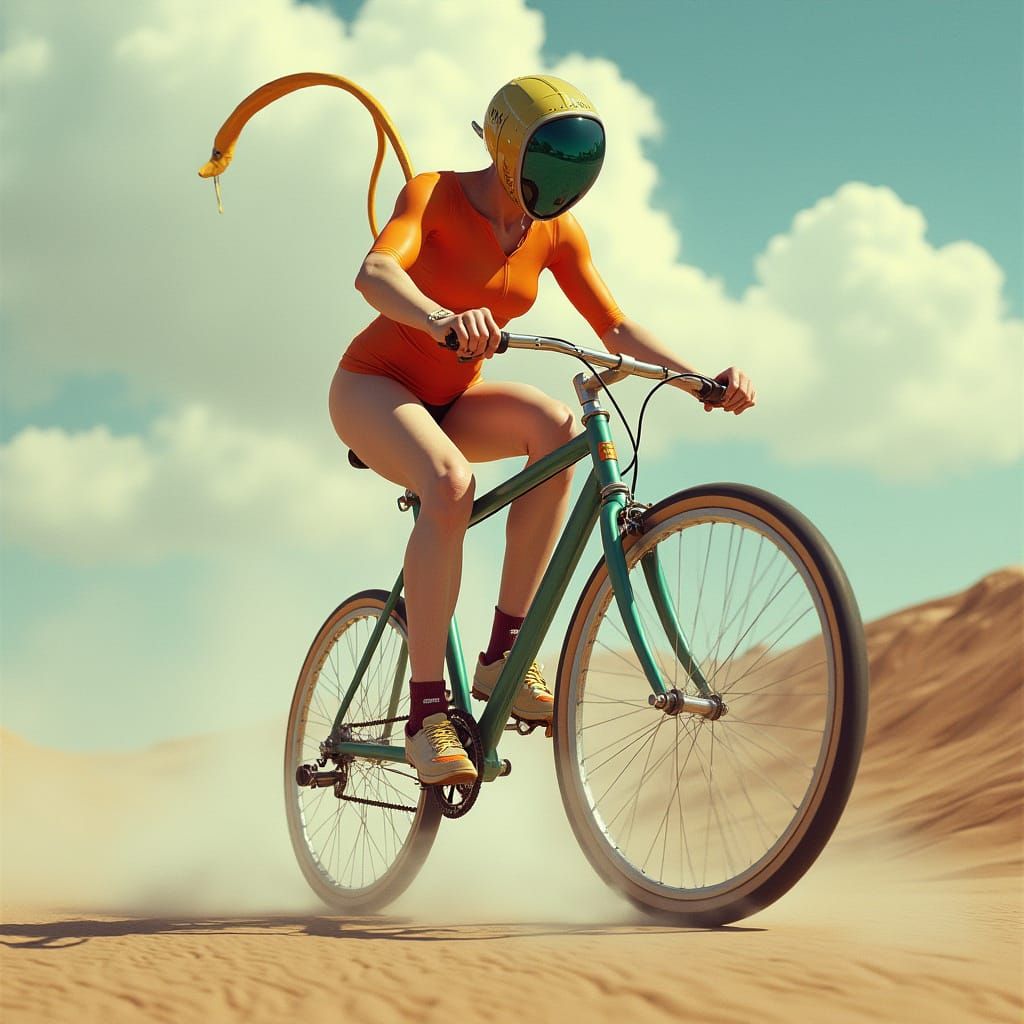 Headless Mule Does Bicycle Flip in Futuristic Style