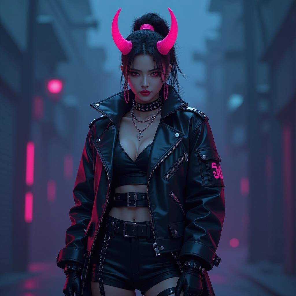 K-Pop Demon Pride in Edgy Pink, Photorealistic
