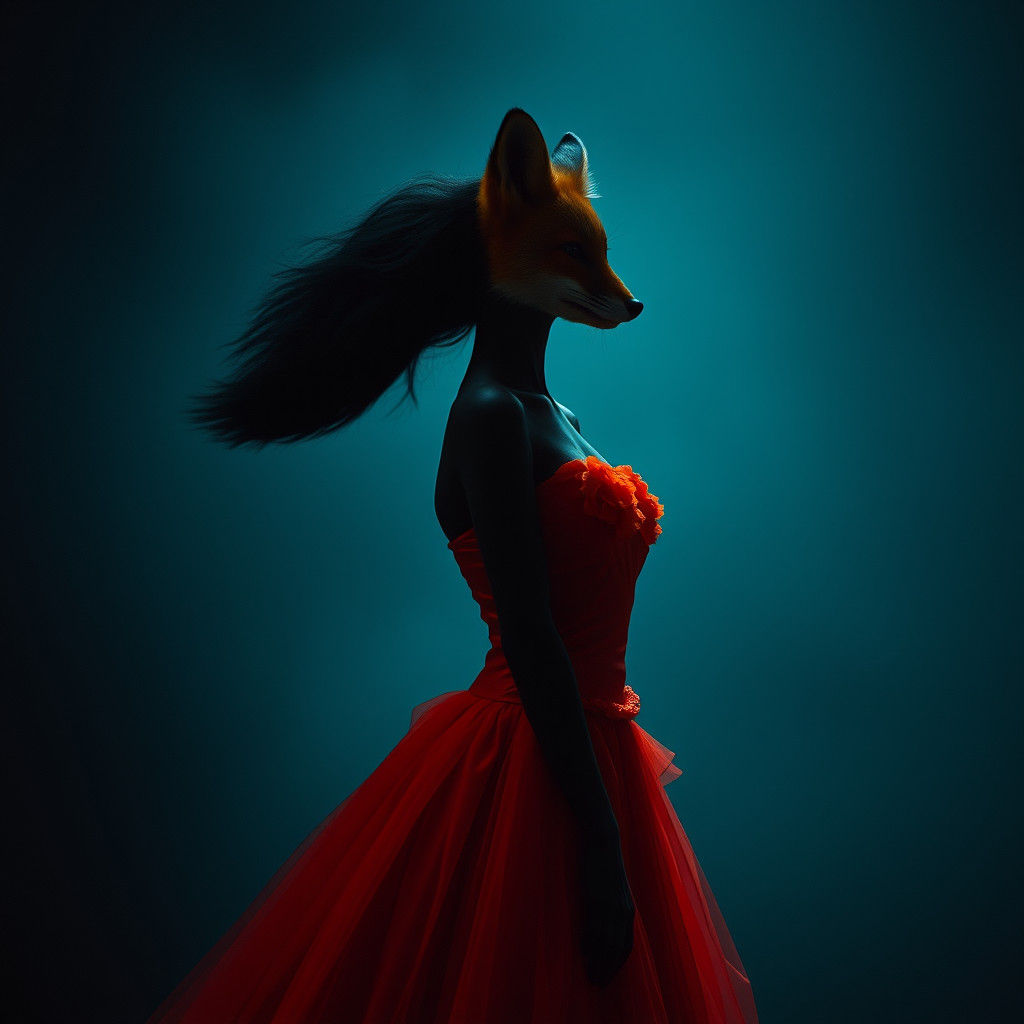 Fox Dress: A Cinematic Klimt-Inspired Portrait