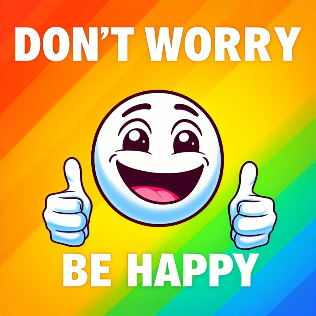 Don't Worry Be Happy Meme with Cartoon Character