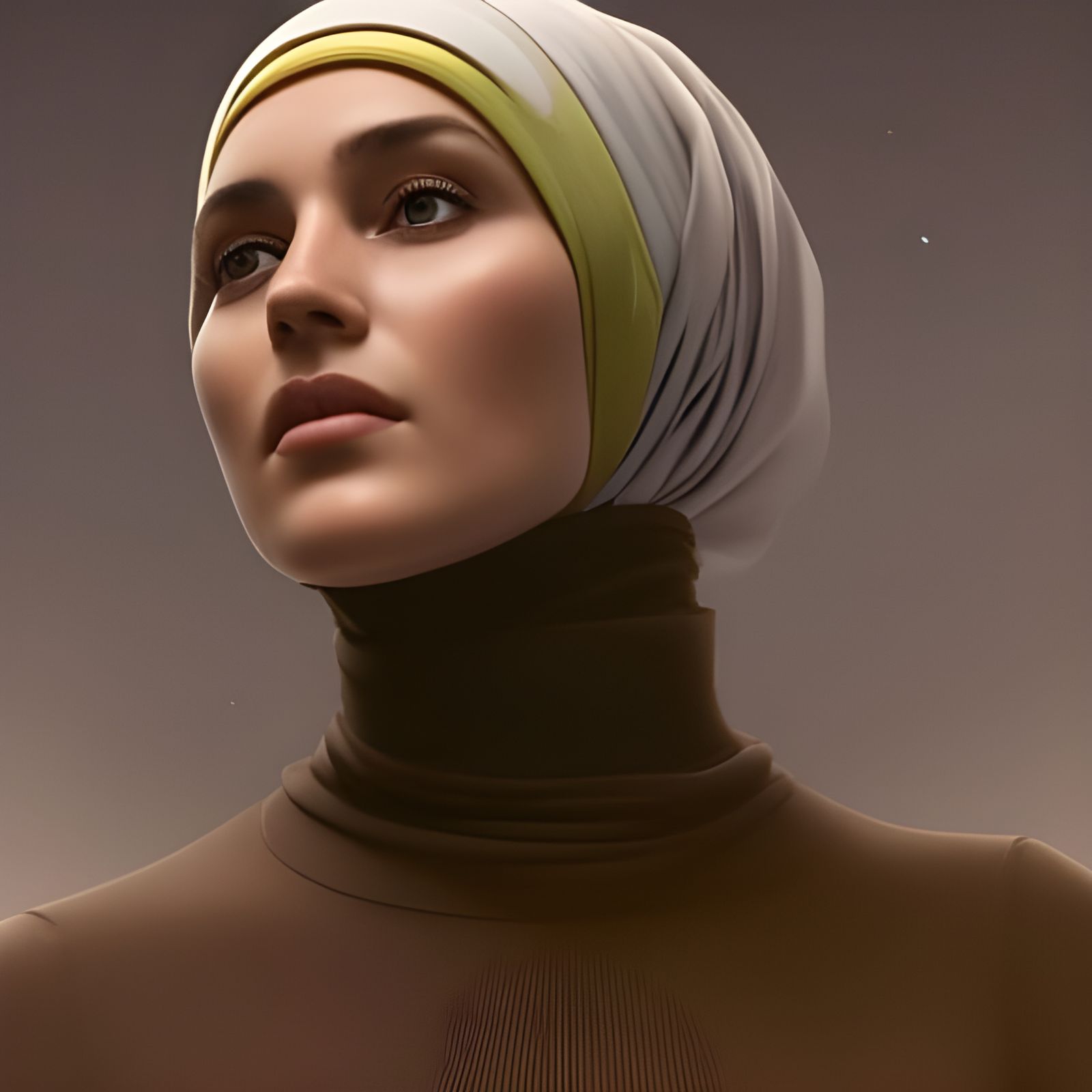 German Woman in Hijab: Detailed Portrait