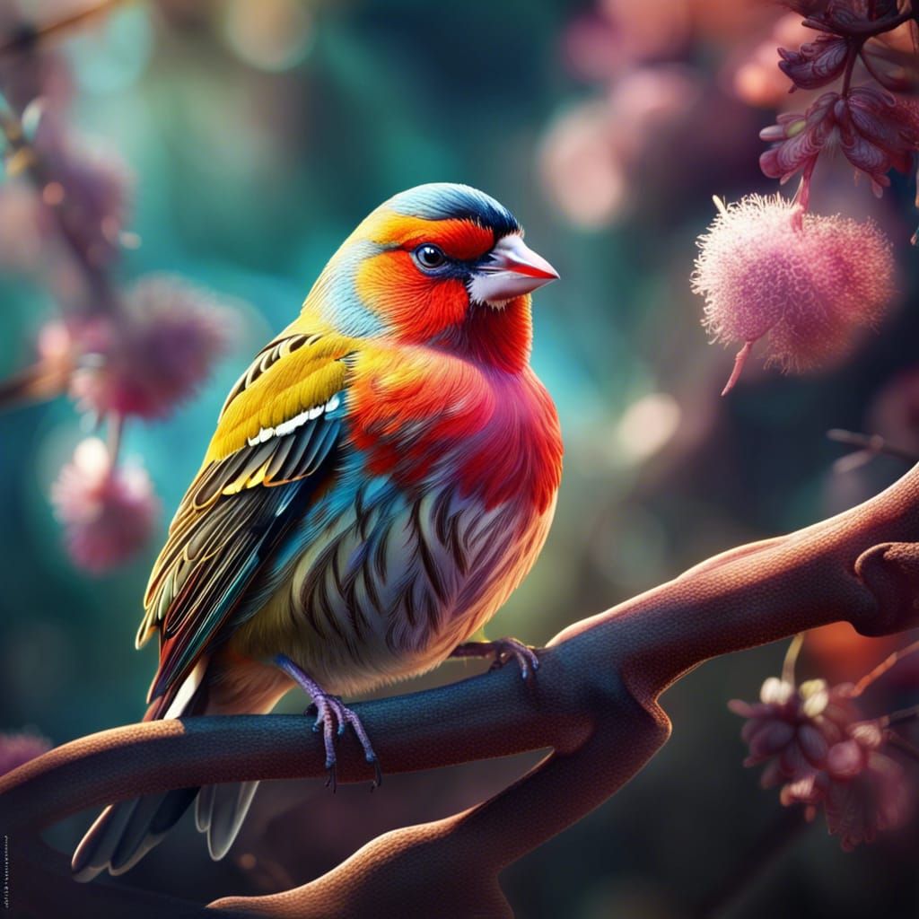 Gorgeous Finch Bird in Sunny Spring