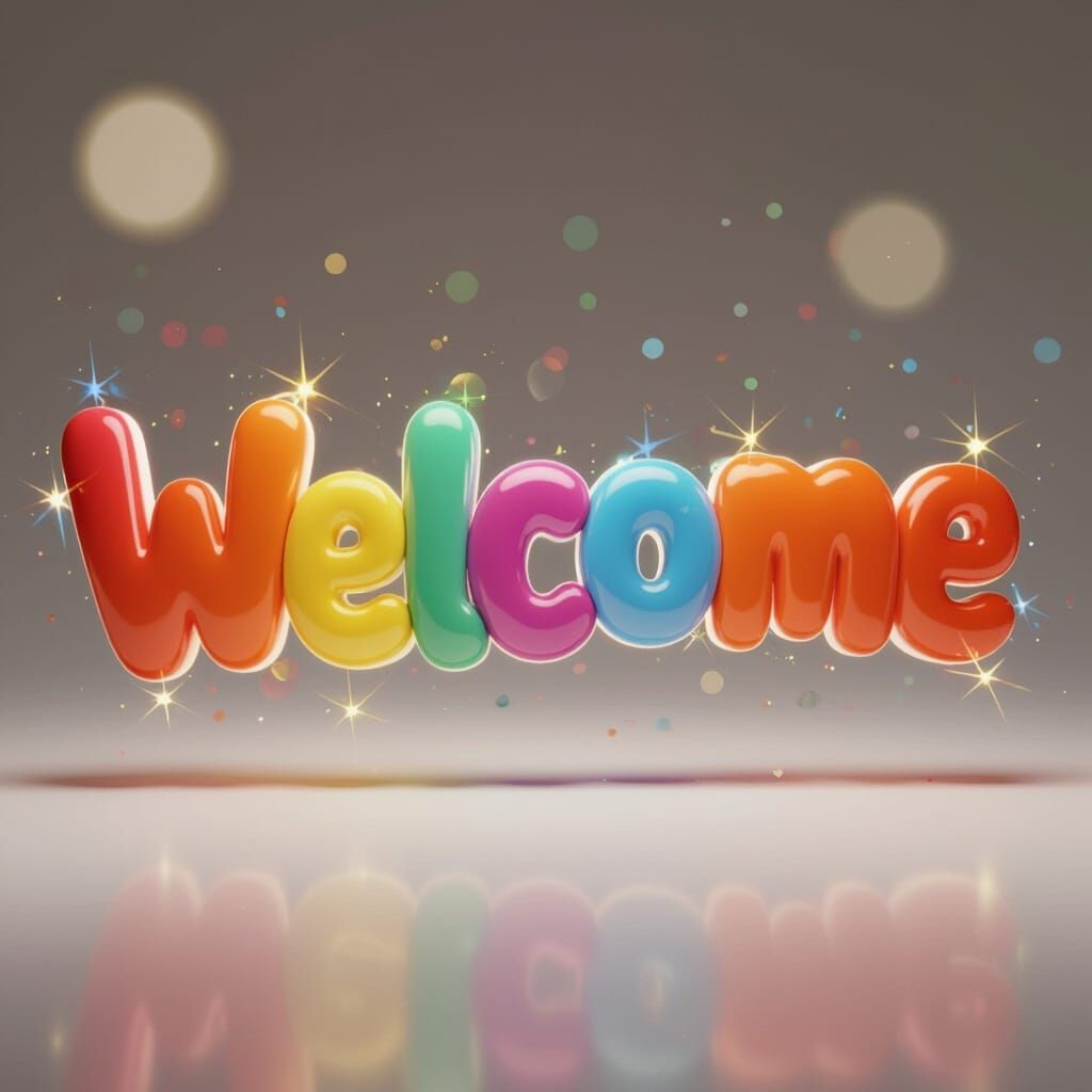 Playful 3D Welcome Message with Bouncy Letters