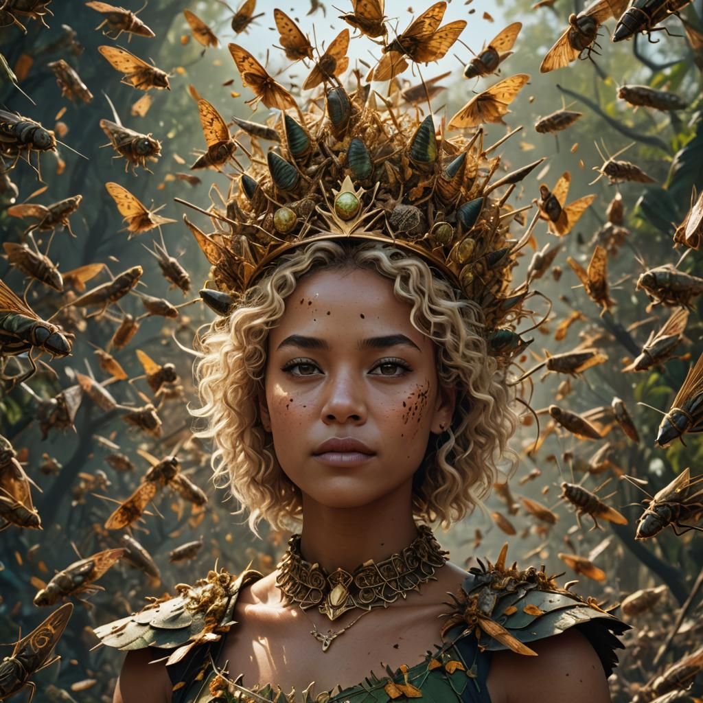 Locust Goddess in Detailed Matte Painting