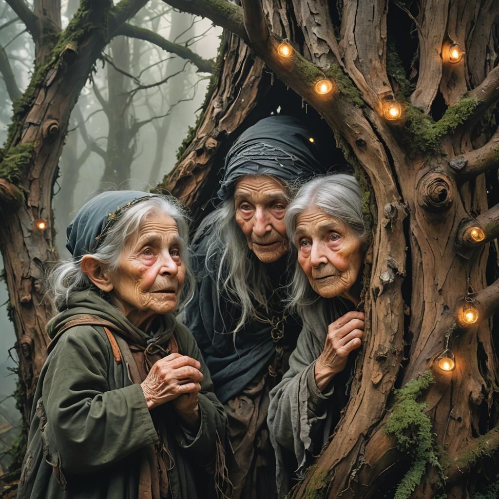 Enchanted Forest: Children Discover Face in Tree