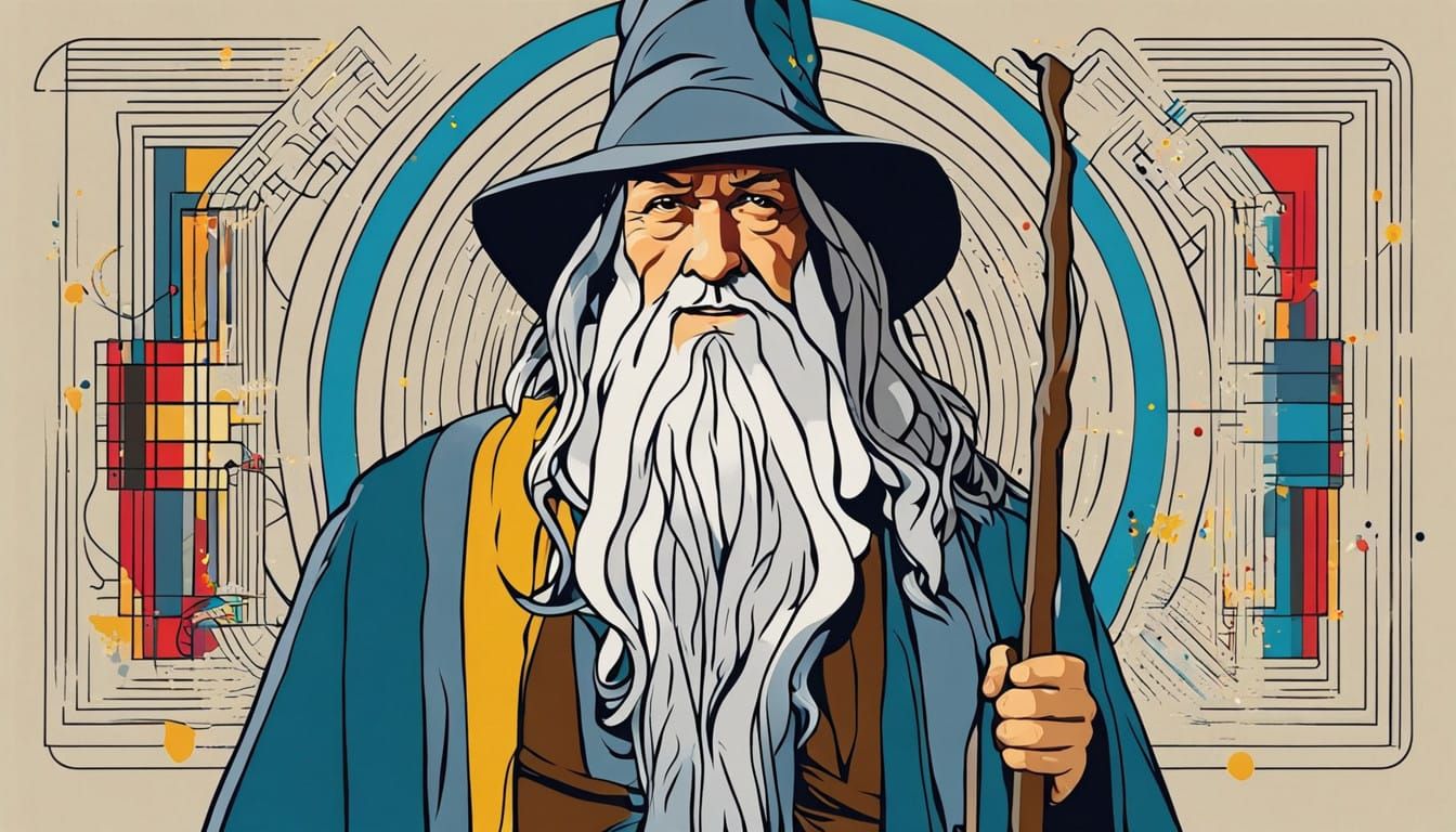 Magical Wizard in Pop Art Style