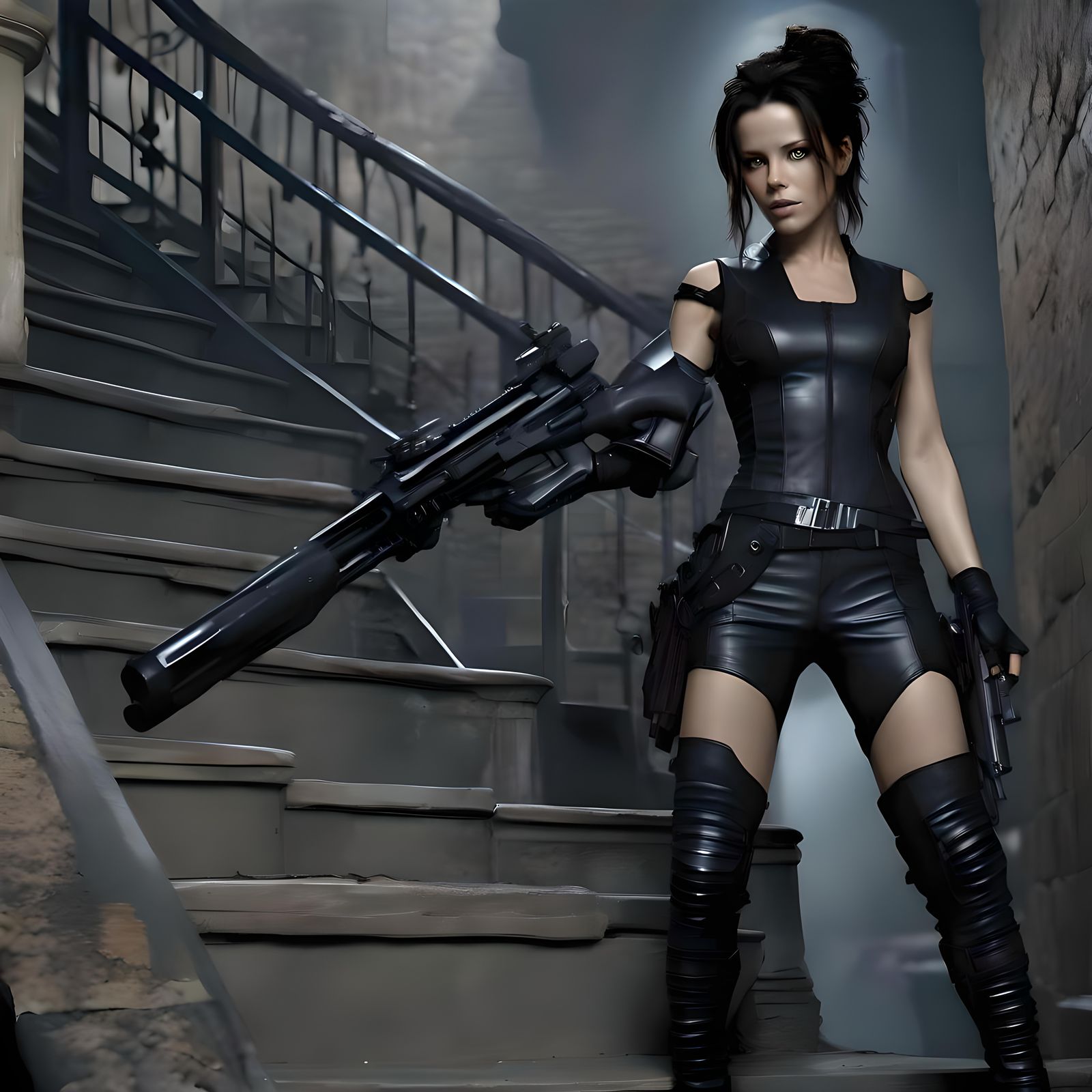 Kate Beckinsale as Selene in Dark Fantasy Art