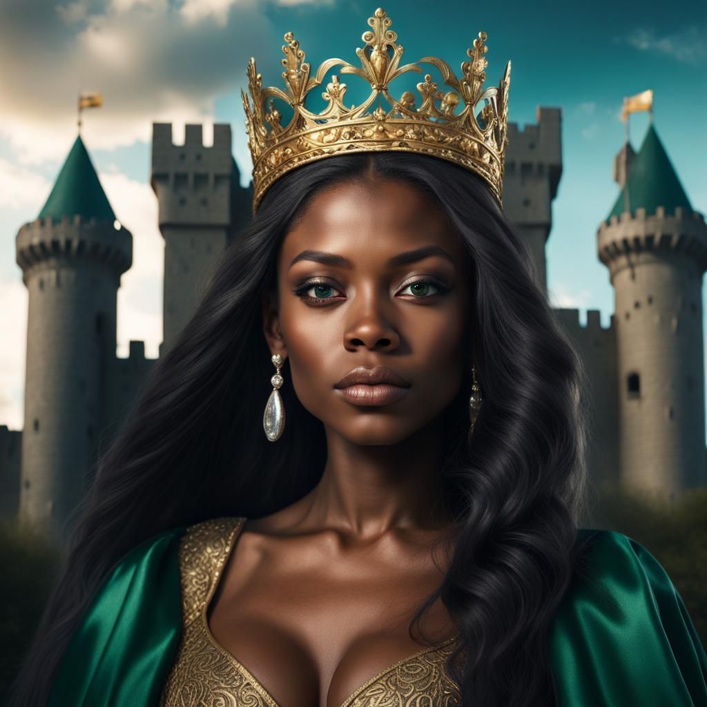 Beautiful Queen with Silver Hair in Photo Realism