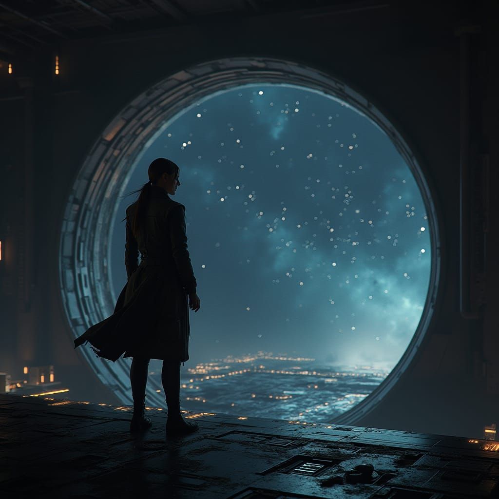 Surreal Starship Enigma Unfolds in a Cosmic Landscape